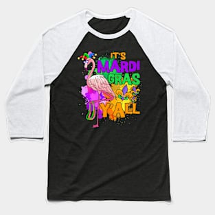 Party Flamingo Mardi Gras Baseball T-Shirt